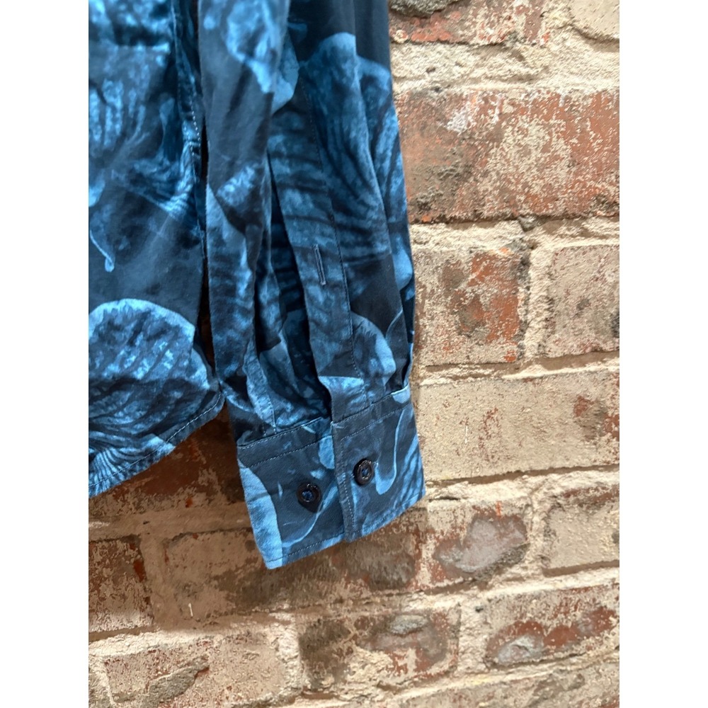 HUGO Boss Blue Orchid Floral Print Button Up Shirt XS - Picture 13 of 15